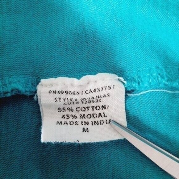 BILLABONG Tank Top Tunic Ruffle Neckline Blue Sz M Flawed - Picture 9 of 9